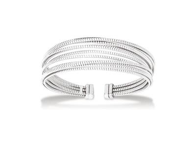 Bracciale Aperto, Diritto, 20 Mm, 58 X 48 Mm, Argento 925, Rodiato