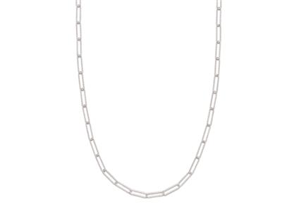 Collana Lunga, Rettangolo, 89 Cm, Argento 925, Rodiato - Immagine Standard - 1