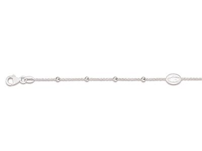 Bracciale Vergine Miracolosa Su Catena A 6 Palline, 16-18,5 Cm, Argento 925 Rodiato - Immagine Standard - 2