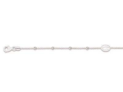 Bracciale Vergine Maria Su Catena A 6 Sfere, 16-18,5 Cm, Argento 925 Rodiato - Immagine Standard - 2