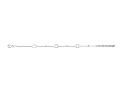Bracciale 3 Vergini Miracolose Su Catena Alternata 4 Perle, 16-18,5 Cm, Argento 925 Rodiato