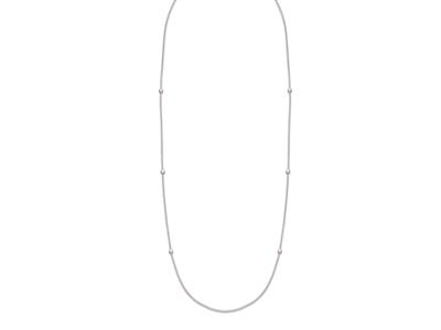 Collana Lunga Tennis Con Zirconi Catena Pop Corn 1.6 Mm, 90 Cm, Argento 925 Rodiato