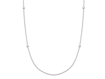 Collana Lunga Tennis Con Zirconi Catena Pop Corn 1.6 Mm, 90 Cm, Argento 925 Rodiato - Immagine Standard - 2