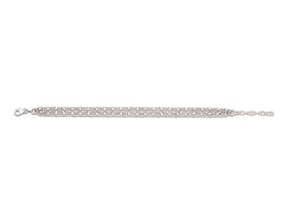 Bracciale A Catena A 6 File Fantasy, 183 Cm, Argento 925 Rodiato