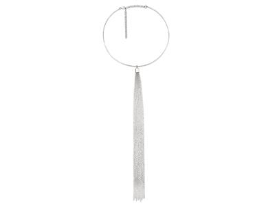 Collana Cravatta, Filo Rigido 1,70 Mm, 13 Catene 25 Cm, Argento 925 Rodiato, 42 Cm - Immagine Standard - 1