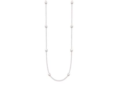 Collana Lunga Con 14 Pietre E Cristalli Bianchi Su Catena, 91 Cm, Argento 925 Rodiato - Immagine Standard - 1