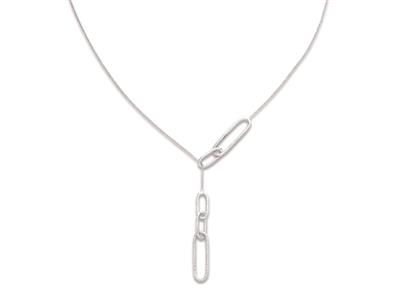 Collana Catena Con Rettangoli, 53 Cm, Argento 925 Rodiato - Immagine Standard - 1