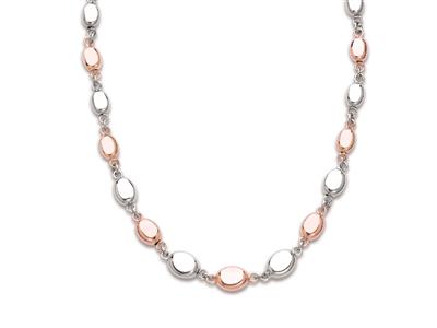 Collana Di Ciottoli Graduati, 42-45 Cm, Placcati Rosa E Argento 925 Rodiato - Immagine Standard - 1