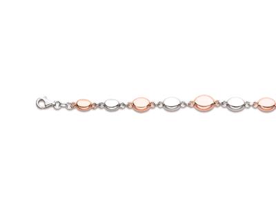 Bracciale Di Ciottoli, 18-19,5 Cm, Placcato Rosa E Argento 925 Rodiato - Immagine Standard - 1