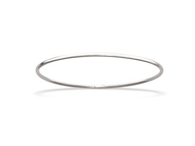 Bracciale Jonc Esclave A Tubo Cavo, 62 Mm, Argento 925 Rodiato