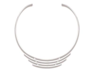 Collana, Solida 4 File 20 MM Aperta, 4 File, 40 Cm, Argento 925 Rodiato - Immagine Standard - 1