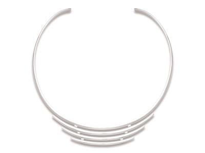 Collana, Solida 4 File 20 MM Aperta, 4 File, 40 Cm, Argento 925 Rodiato - Immagine Standard - 1