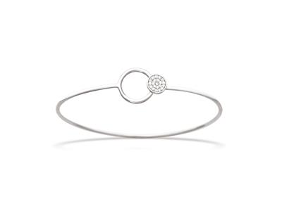 Bracciale A Sfera Con Zirconi, 58 X 48 Mm, Argento 925 Rodiato