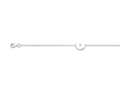 Bracciale A Catena, Motivo Ottagonale Con Zirconi Da 10 Mm, 19 Cm, Argento 925 Rodiato - Immagine Standard - 1