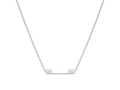 Linea Di Collane Ossidi Di Zirconio 28 X 4 Mm, 40-45 Cm, Argento 925 Rodiato