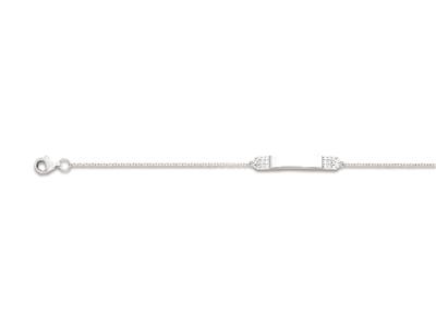 Bracciale Linea Ossidi Di Zirconio 28 X 4 Mm, 19 Cm, Argento 925 Rodiato