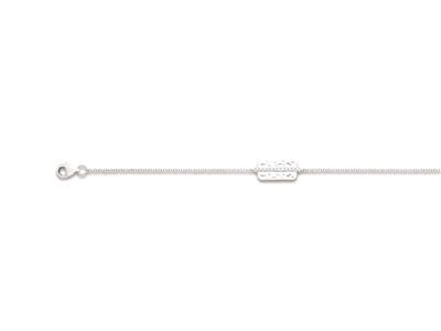 Bracciale Con Motivo A Placca, Linea Con Zirconi 17x7 Mm, 19 Cm, Argento 925 Rodiato
