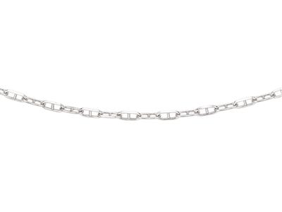 Collana, Maglia Marina Forçat, 4 Mm, 50 Cm, Argento 925, Rodiato