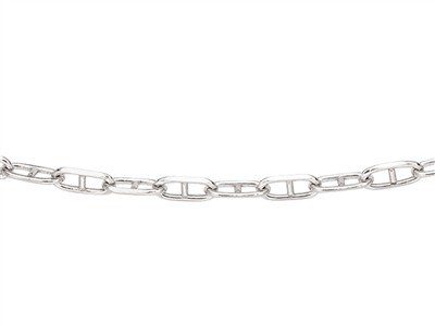 Collana, Maglia Marina Forçat, 4 Mm, 50 Cm, Argento 925, Rodiato - Immagine Standard - 2