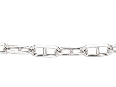 Collana, Maglia Marina Forçat, 4 Mm, 50 Cm, Argento 925, Rodiato - Immagine Standard - 3