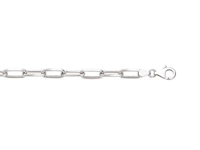 Bracciale Forçat Lungo 4,50 Mm, 19 Cm, Argento 925 Rodiato