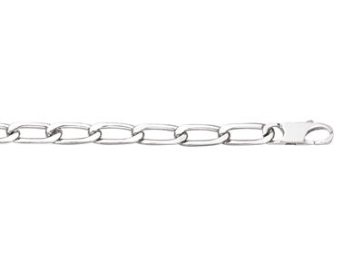 Bracciale Cavallo 4 Lati 6 Mm, 21 Cm, Argento 925 Rodiato