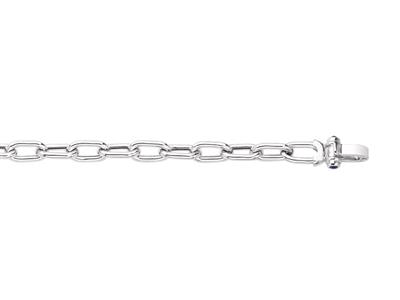 Bracciale A Maglie Manette Cave Rettangolari, 19 Cm, Argento 925 Rh - Immagine Standard - 2