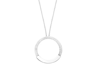 Collana, Cerchio 30 MM Su Catena, 38+5 Cm, Argento 925 Rh - Immagine Standard - 1