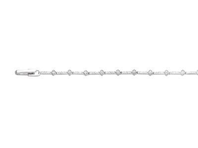 Bracciale Di Linea, Con Cristalli Quadrati, 18,50 Cm, Argento 925 Rh - Immagine Standard - 1