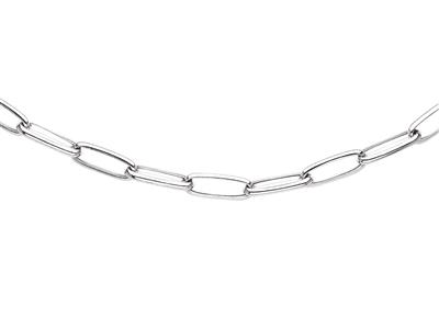 Collana Rectangle Tube Round Small, 50 Cm, Argento 925 Rh