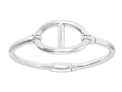 Brac Jonc Maille Marine Lisse Gm Ag 925 Clq