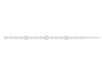 Brac Mailles Marines Alt 1/3 Oxydes De Z. Ag 925 18+3cm Msq - Immagine Standard - 2