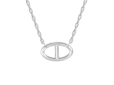 Coll Maille Marine Lisse Ag 925 42,5cm Msq