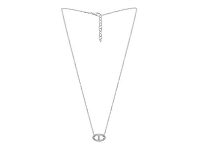 Coll Maille Marine 15x10mm Oxydes De Z. Ag 925 Passive 42+3cm Msq - Immagine Standard - 2