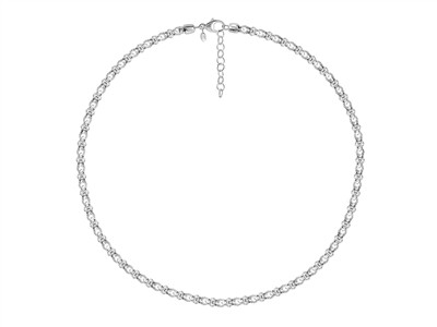 Coll Resille Oxydes De Z. Blancs Ag 925 Passive 43+5cm Msq Pds  Tot = 12,35gm - Immagine Standard - 3