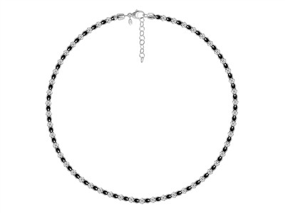 Coll Resille Oxydes De Z. Noirs Ag 925 Passive 43+5cm Msq Pds  Tot= 12,35gm - Immagine Standard - 3