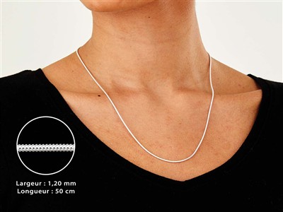 Catena Snake Tonda 1,2 Mm, 50 Cm, Argento 925 - Immagine Standard - 3