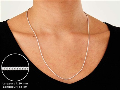 Catena Snake Tonda 1,2 Mm, 55 Cm, Argento 925 - Immagine Standard - 3