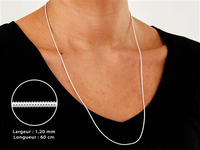 Catena Maglia Serpente Tonda 1,2 Mm, 60 Cm, Argento 925 - Immagine Standard - 3