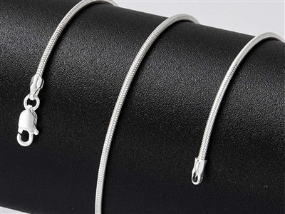 Catena A Serpente Tonda 1,4 Mm, 40 Cm, Argento 925 - Immagine Standard - 4