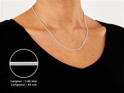 Catena A Serpente Tonda 1,4 Mm, 45 Cm, Argento 925 - Immagine Standard - 3