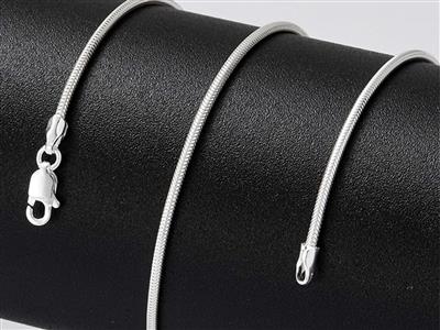 Catena A Serpente Tonda 1,4 Mm, 45 Cm, Argento 925 - Immagine Standard - 4