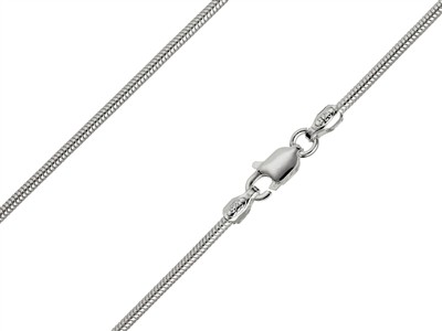 Catena A Serpente Tonda 1,4 Mm, 50 Cm, Argento 925
