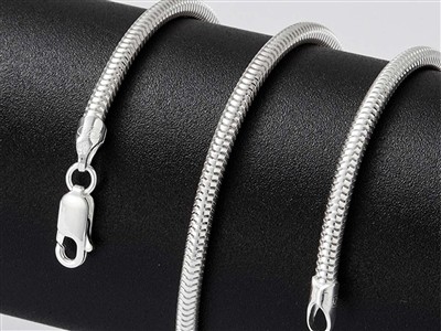 Catena A Serpente Tonda 3 Mm, 45 Cm, Argento 925 - Immagine Standard - 4