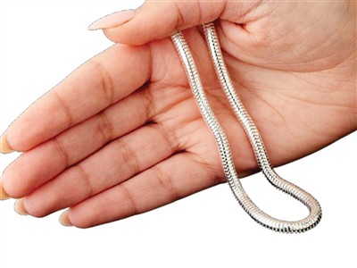 Catena Maglia Serpente Tonda 5 MM 45 Cm, Argento 925 - Immagine Standard - 4