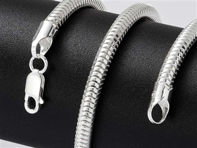 Catena Maglia Serpente Tonda 5 MM 50 Cm, Argento 925 - Immagine Standard - 5