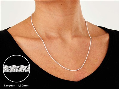Catena A Maglia Palmier 1,5 Mm, 50 Cm, Argento 925 - Immagine Standard - 3