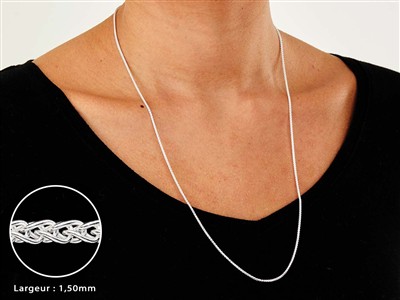 Catena A Maglia Palmier 1,5 Mm, 60 Cm, Argento 925 - Immagine Standard - 3