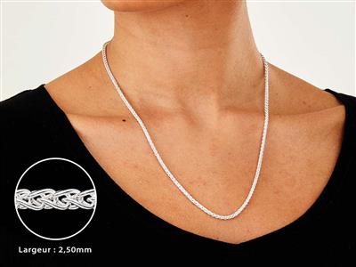 Catena A Maglia Palmier 2,5 Mm, 55 Cm, Argento 925 - Immagine Standard - 3