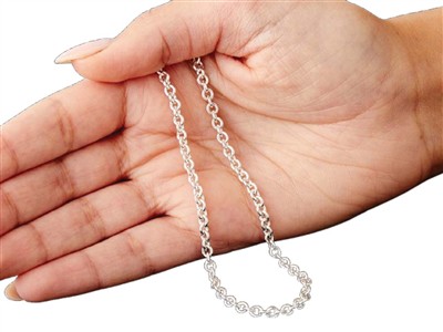 Catena A Maglie Forzate 3,9 Mm, 45 Cm, Argento 925 - Immagine Standard - 4